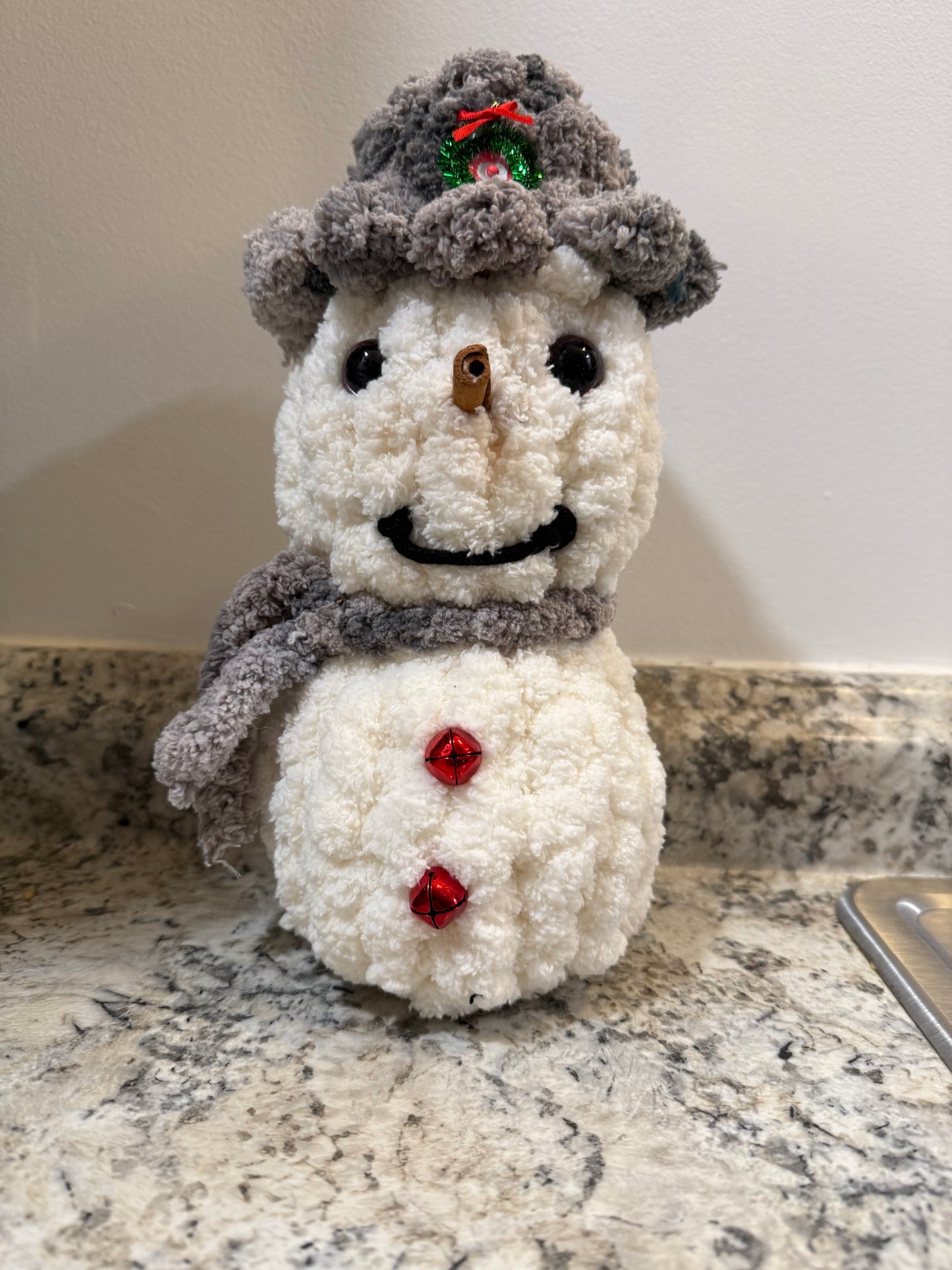 Snow Man with Cinnamon Stick Nose