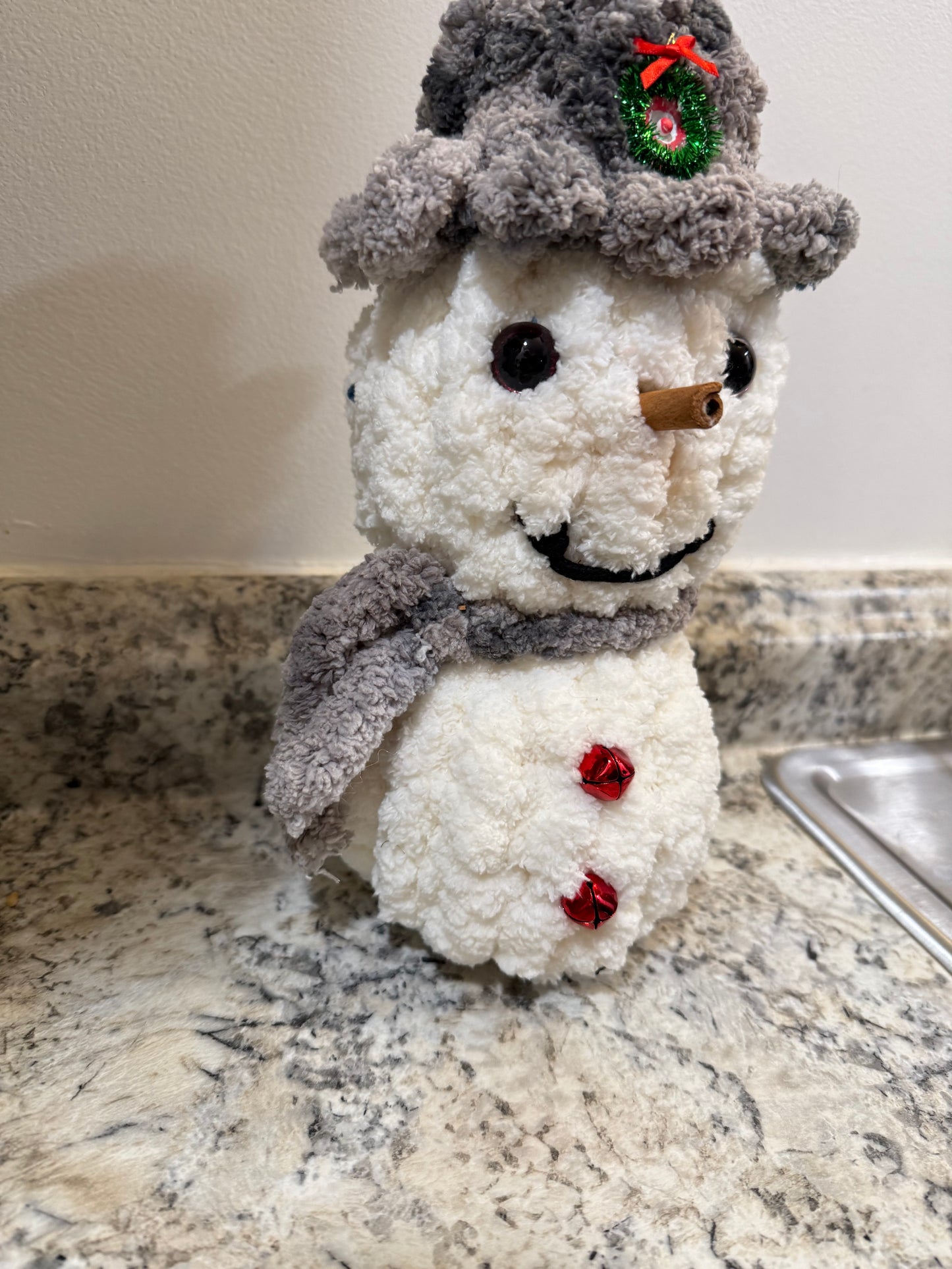 Snow Man with Cinnamon Stick Nose