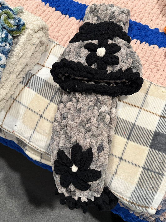 Black & Gray Scarf and Beanie