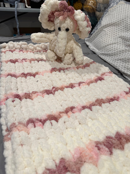 Multipink Elephant with Blanket